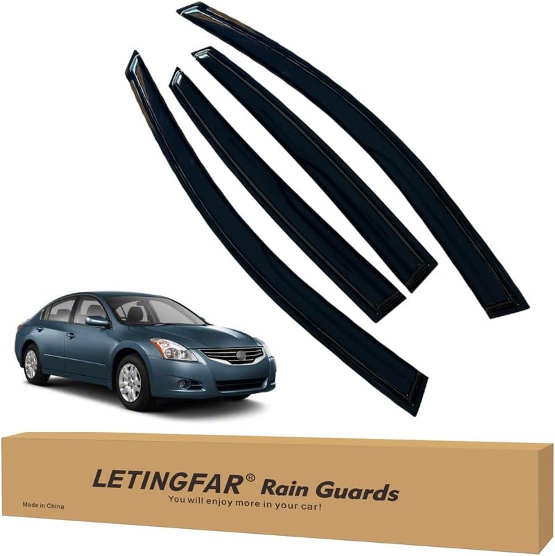 LETINGFAR حواجز المطر لنوافذ نيسان ألتيما 2007 2008 2009 2010 2011 2012، واقيات الرياح، ظلال التهوية لنيسان ألتيما - Image 1